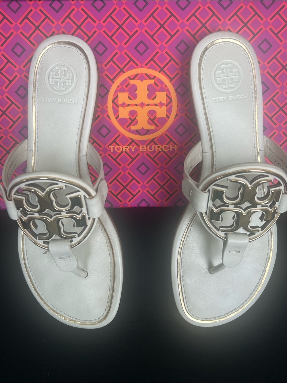 Tory Burch Metal Miller Sandal Sz 6.5